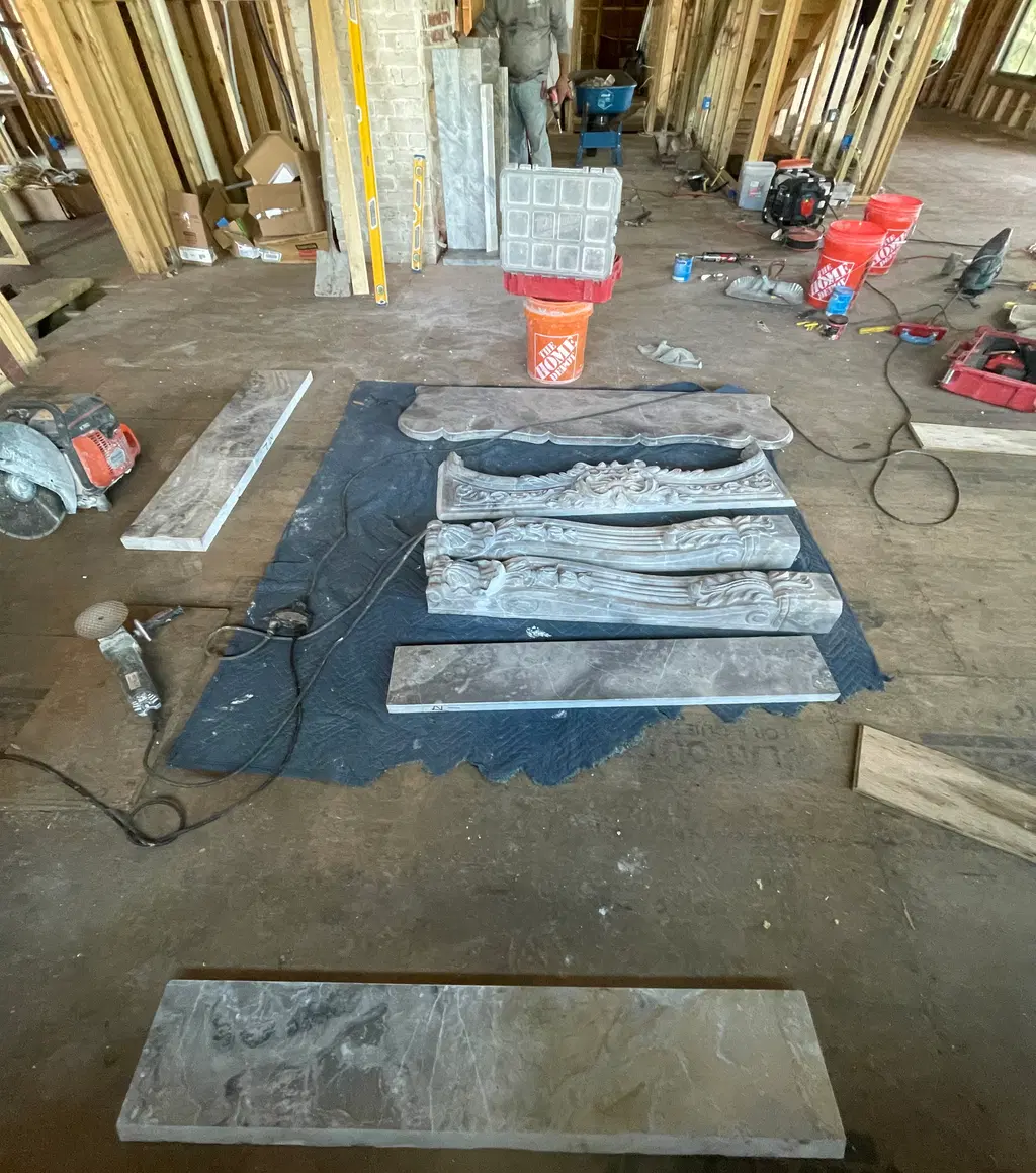 Marble Mantel Install for the Late Kirsty Alley