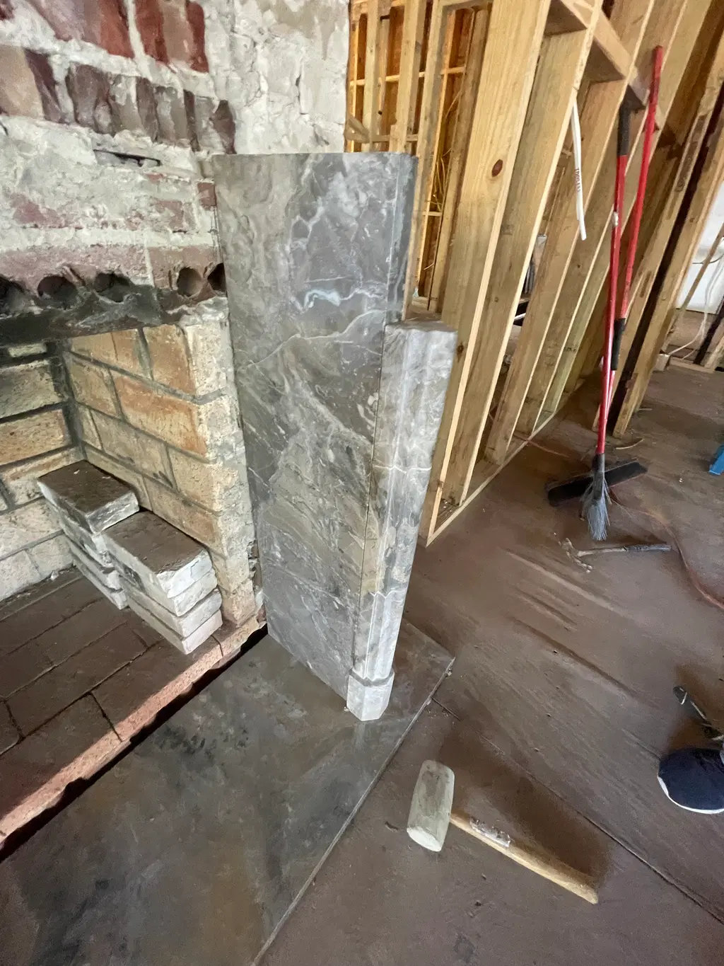 Marble Mantel Install for the Late Kirsty Alley