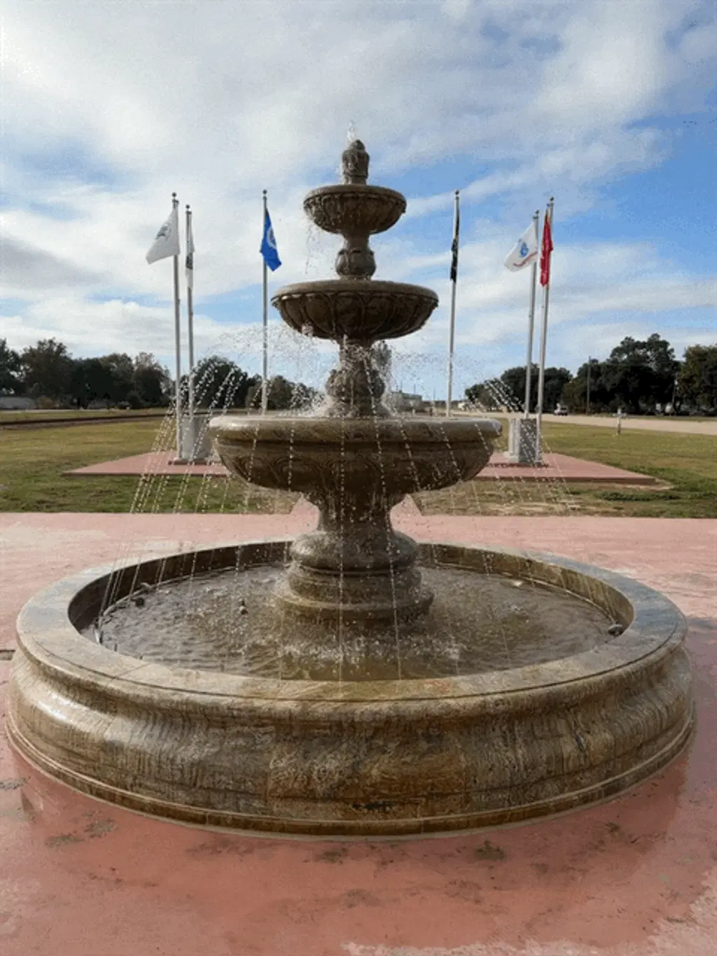 Veterans Memorial Park Granite Fountain Installation