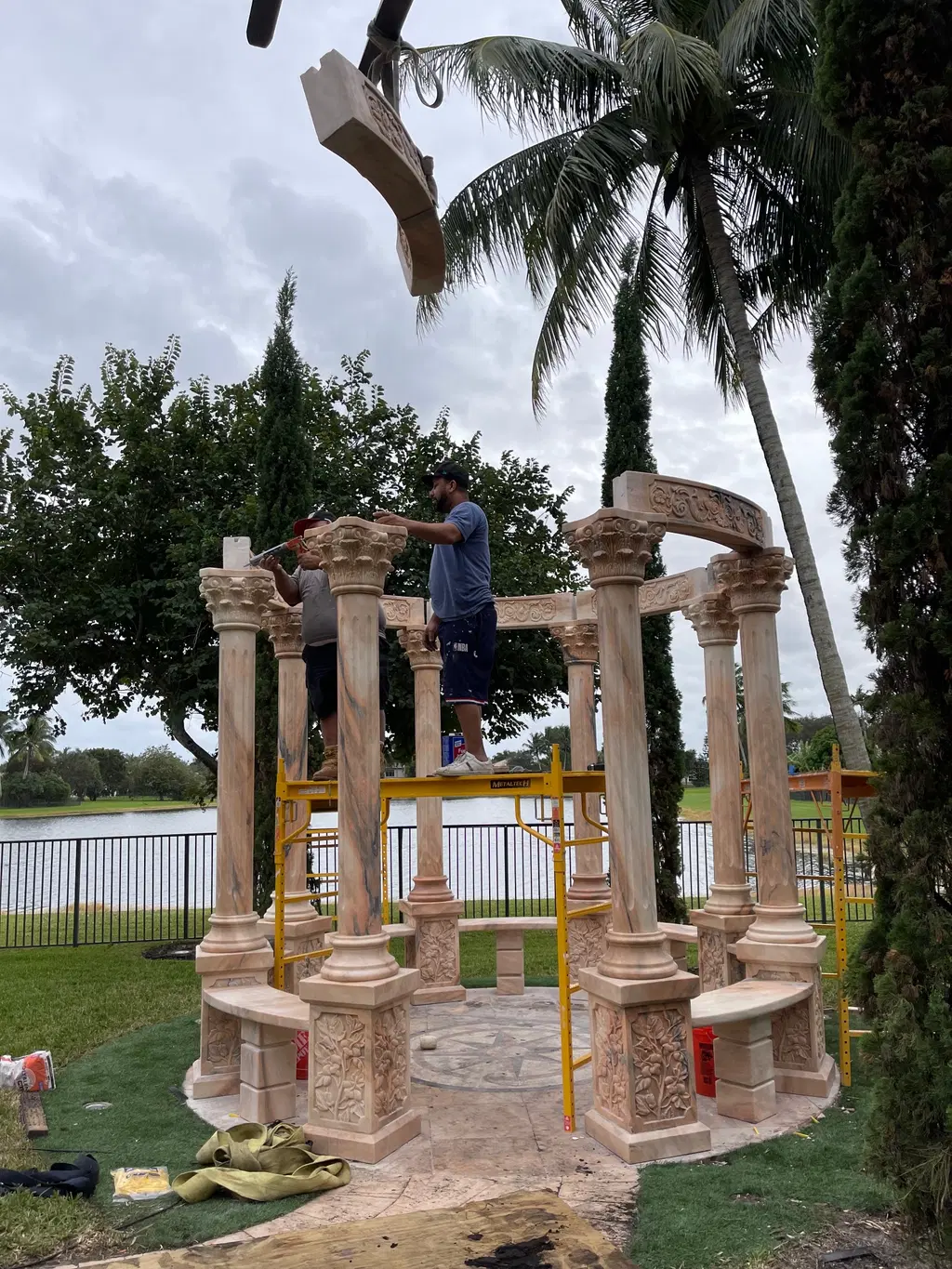 South Florida Marble Gazebo Installation