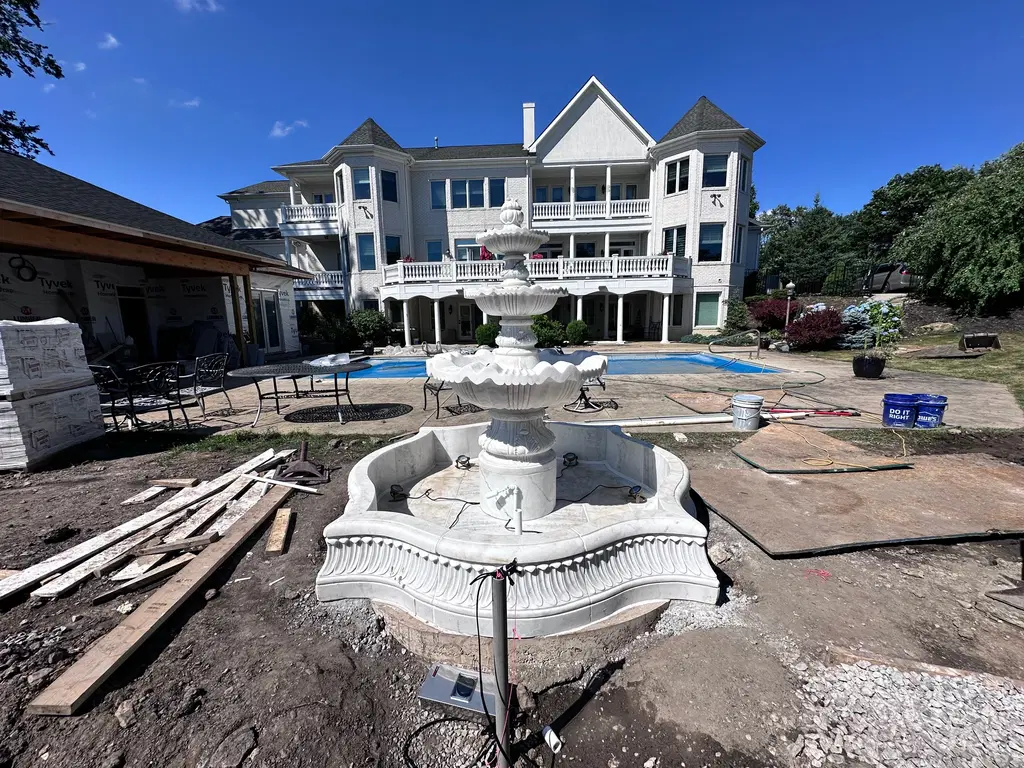 Ornate 3 Tier Marble Fountain in Statuary Marble