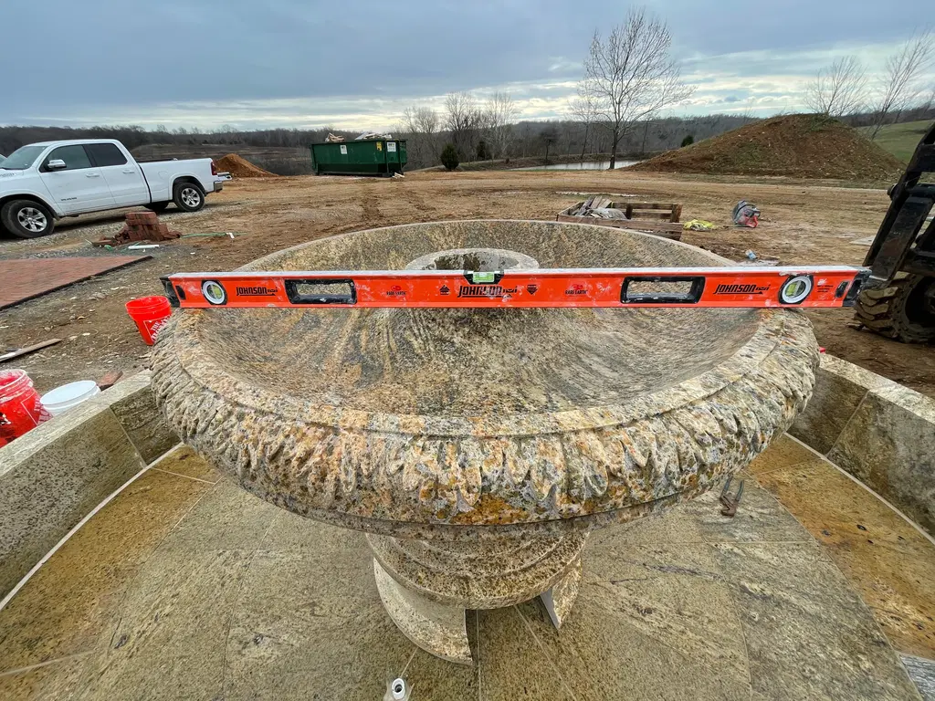 Three Tiered Granite Fountain Installation