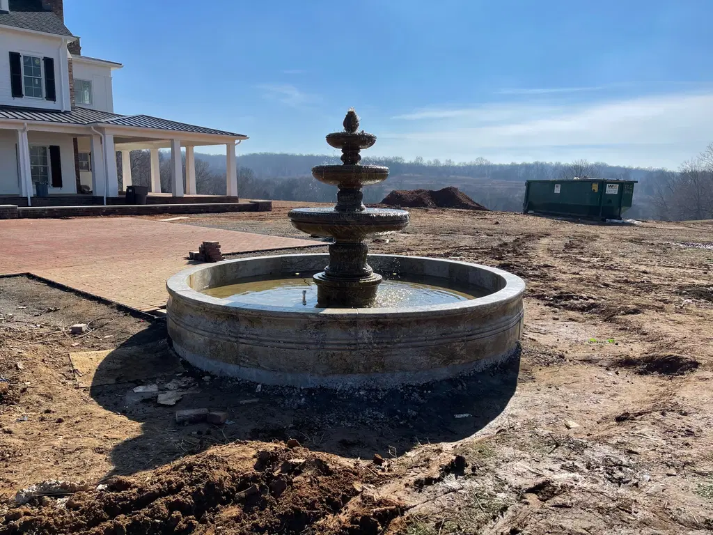 Three Tiered Granite Fountain Installation