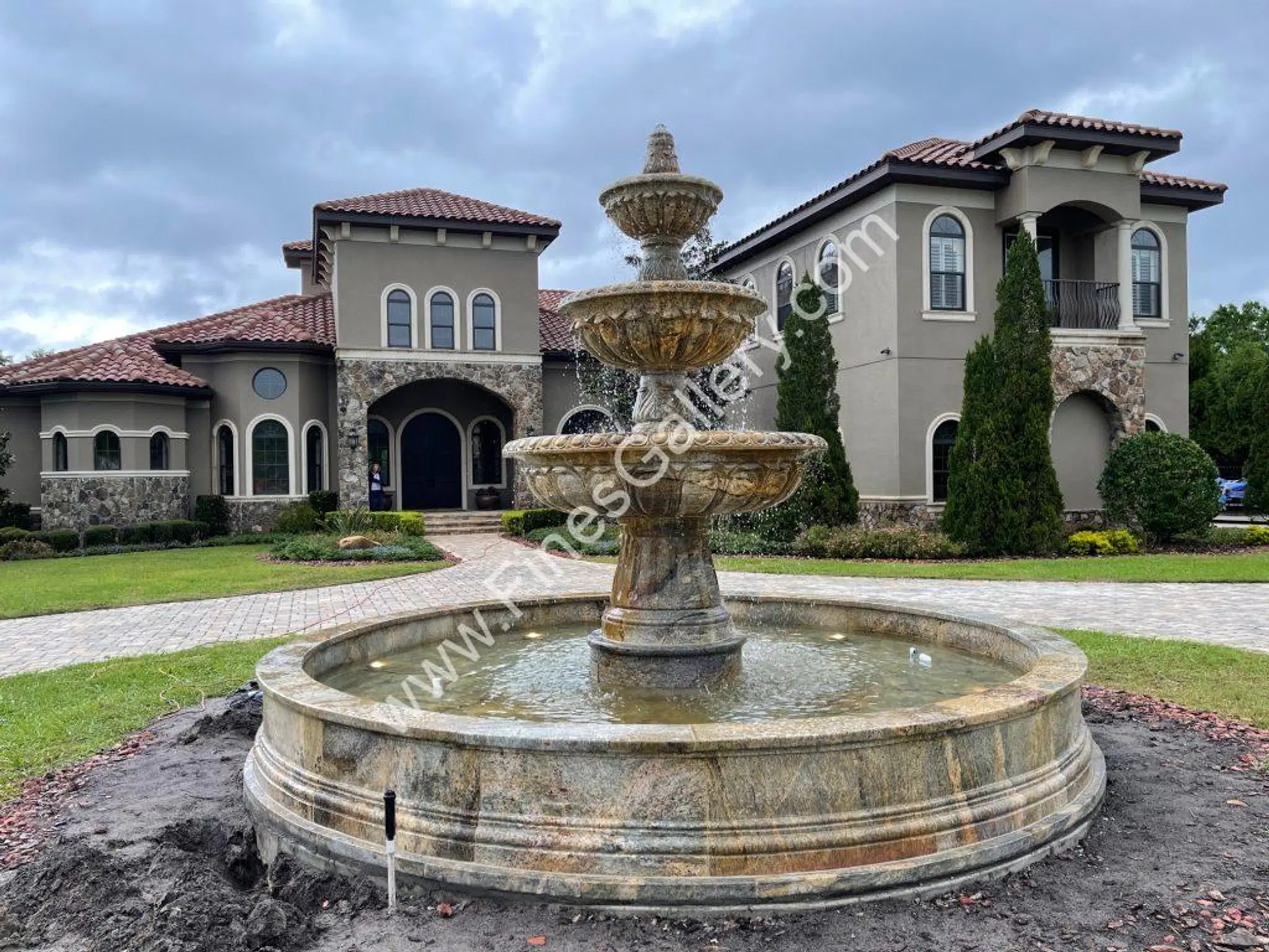 What is the most durable material for an outdoor fountain?