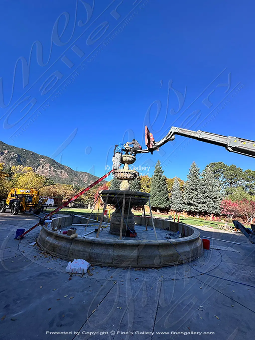 Colorado Rockies Granite Fountain Installation