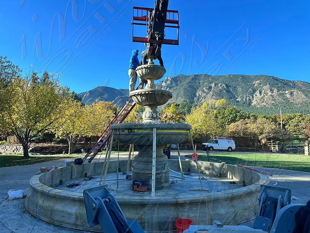 Colorado Rockies Granite Fountain Installation