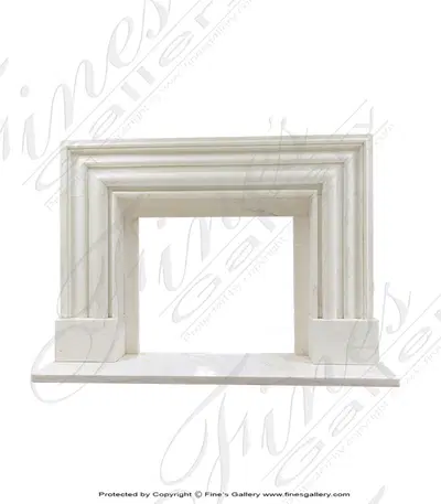 Bolection Fireplace Mantel In Statuary White Marble