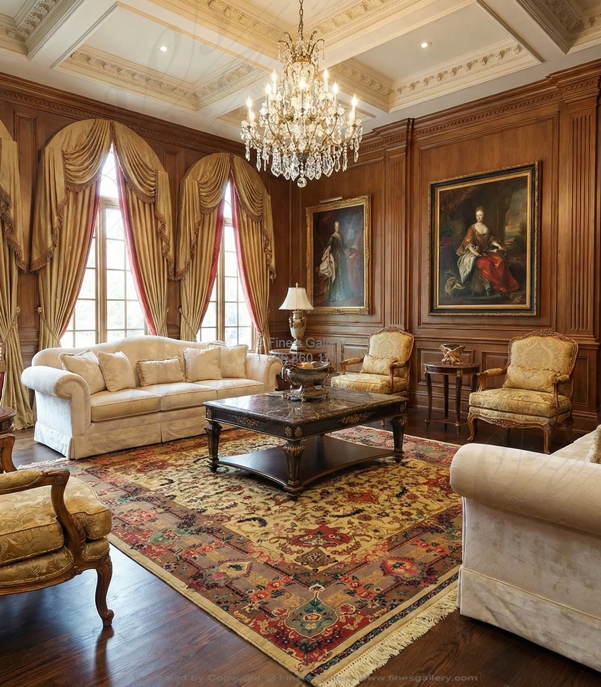 Hand Knotted Beige & Sienna Wool Silk Square Rug - Luxury Home Decor