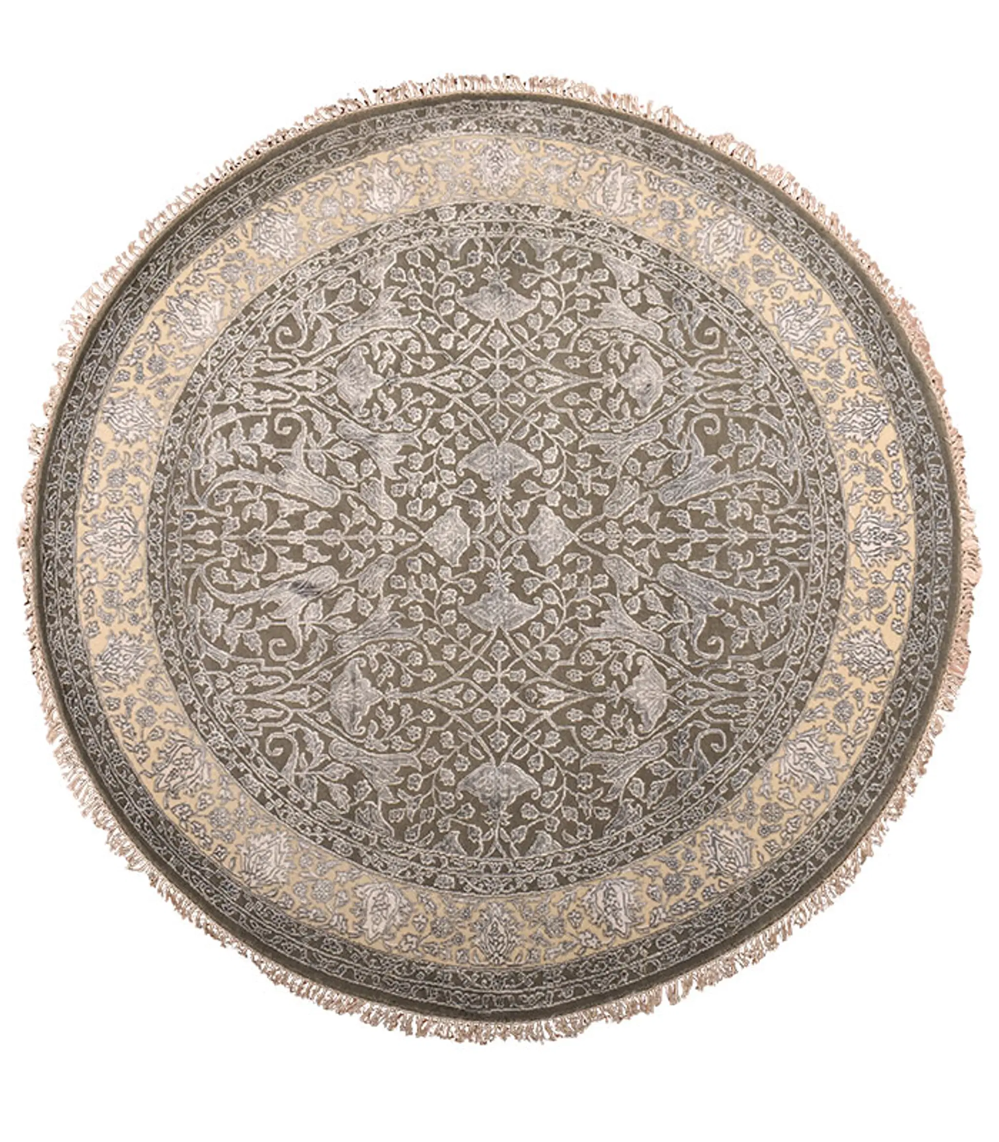 Gray Ivory Hand-knotted wool rug