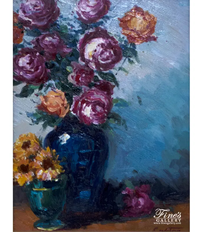Roses In A Vase Canvas Painting