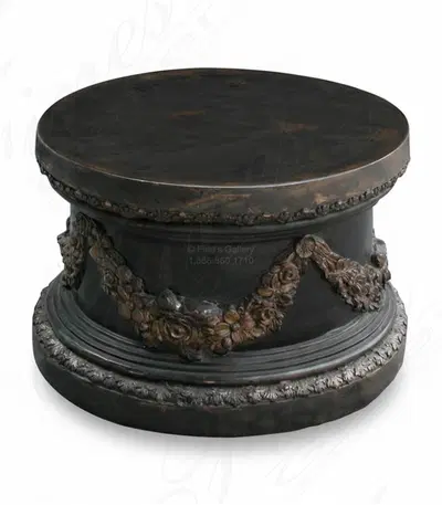 23" Round Floral Garland Style Base in Bronze