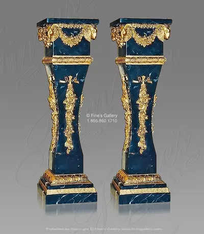 Decorative Bronze and Marble Pedestal