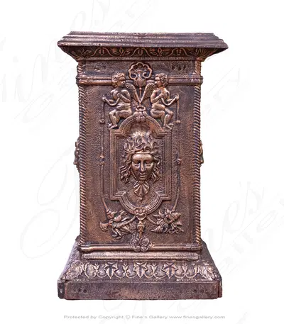 Ornate Cast Iron Pedestal Base - Vintage-Inspired Decorative Pedestal