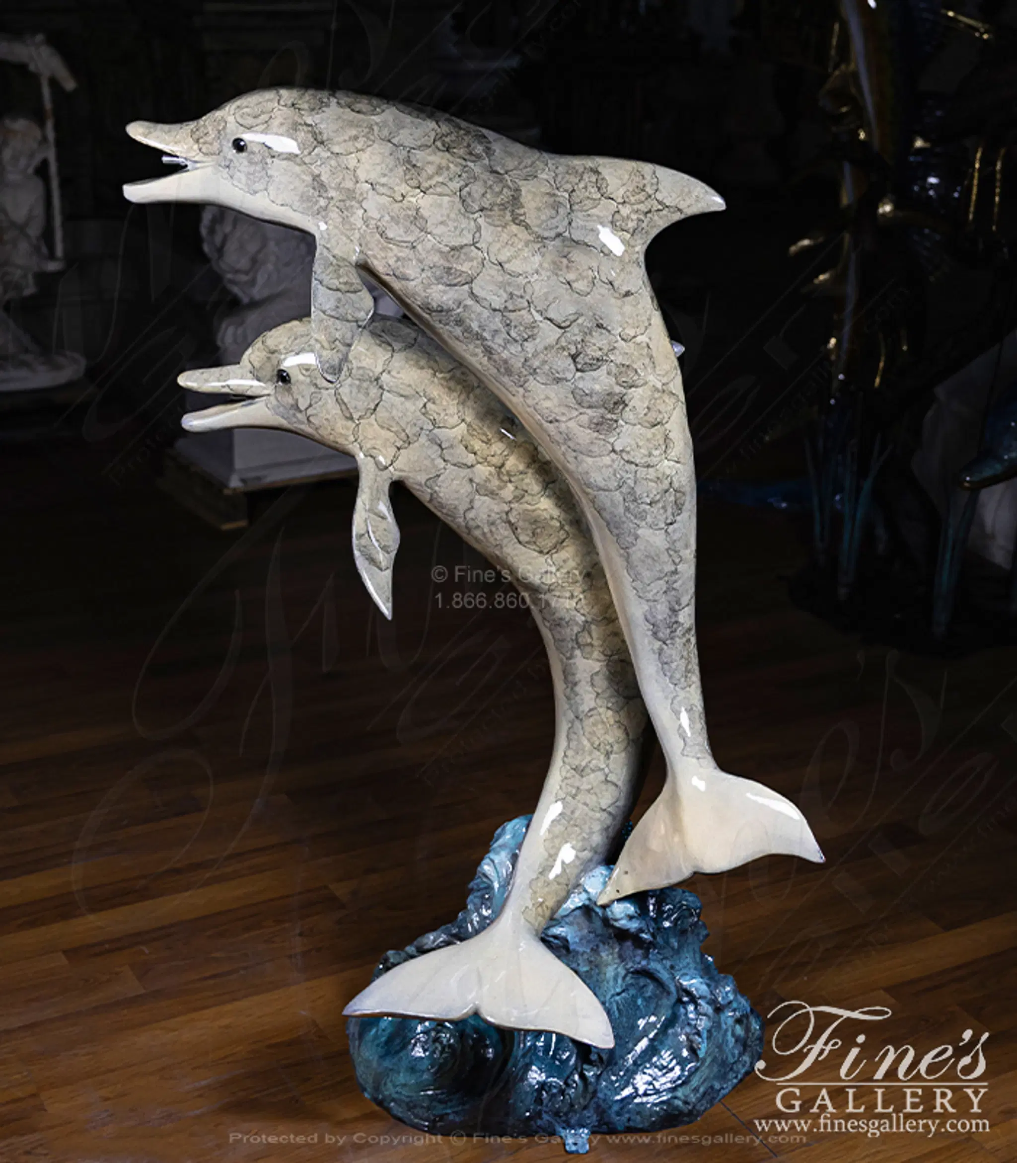 62" Bronze Dolphins Outdoor Garden Fountain
