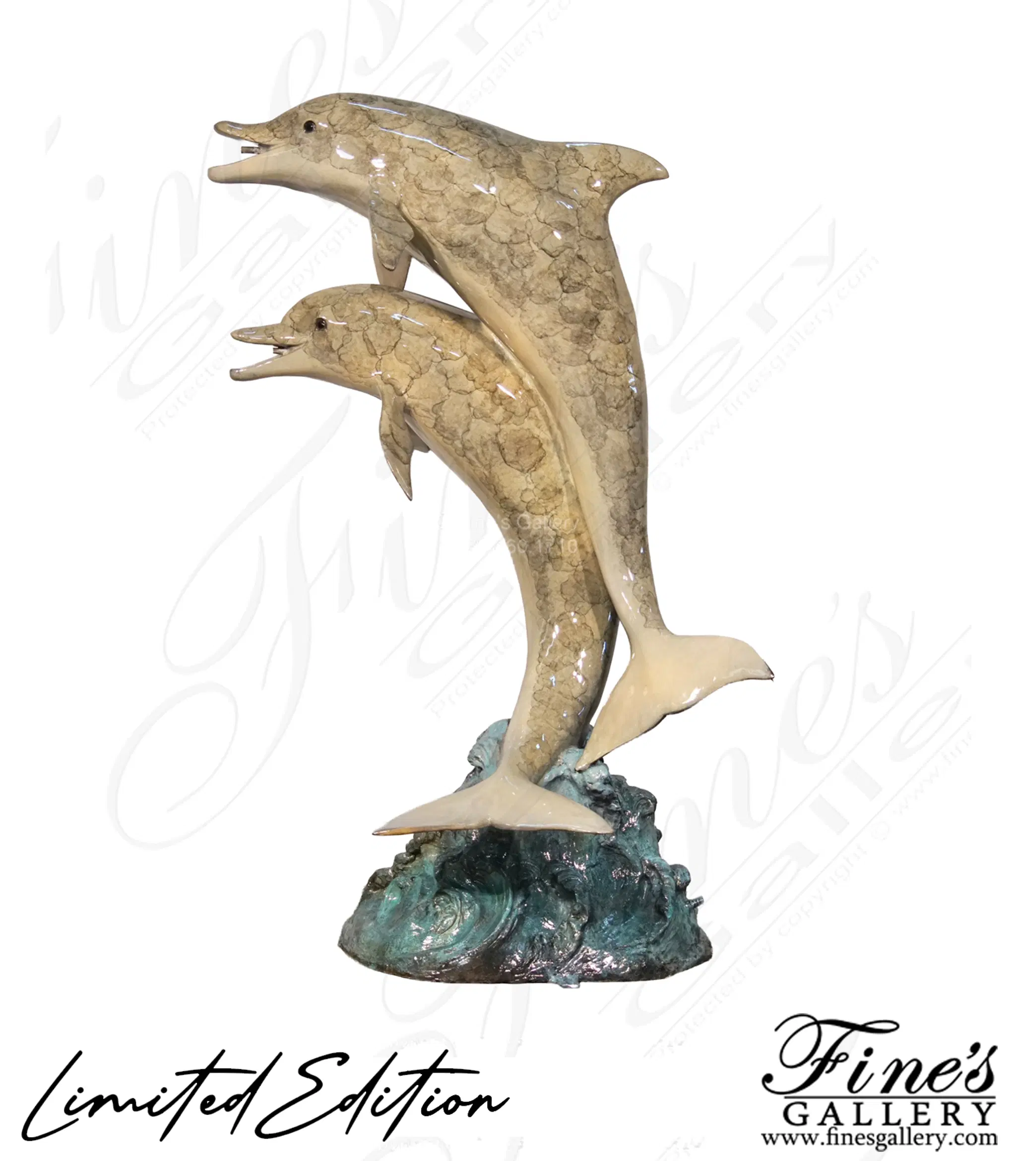 62" Bronze Dolphins Outdoor Garden Fountain