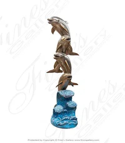 Four Dolphin Bronze Statue