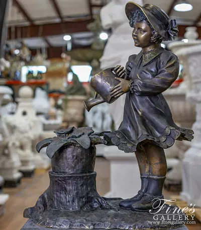 Bronze Fountain Girl with Watering Can