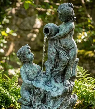 Classic Boy and Girl Bronze Fountain