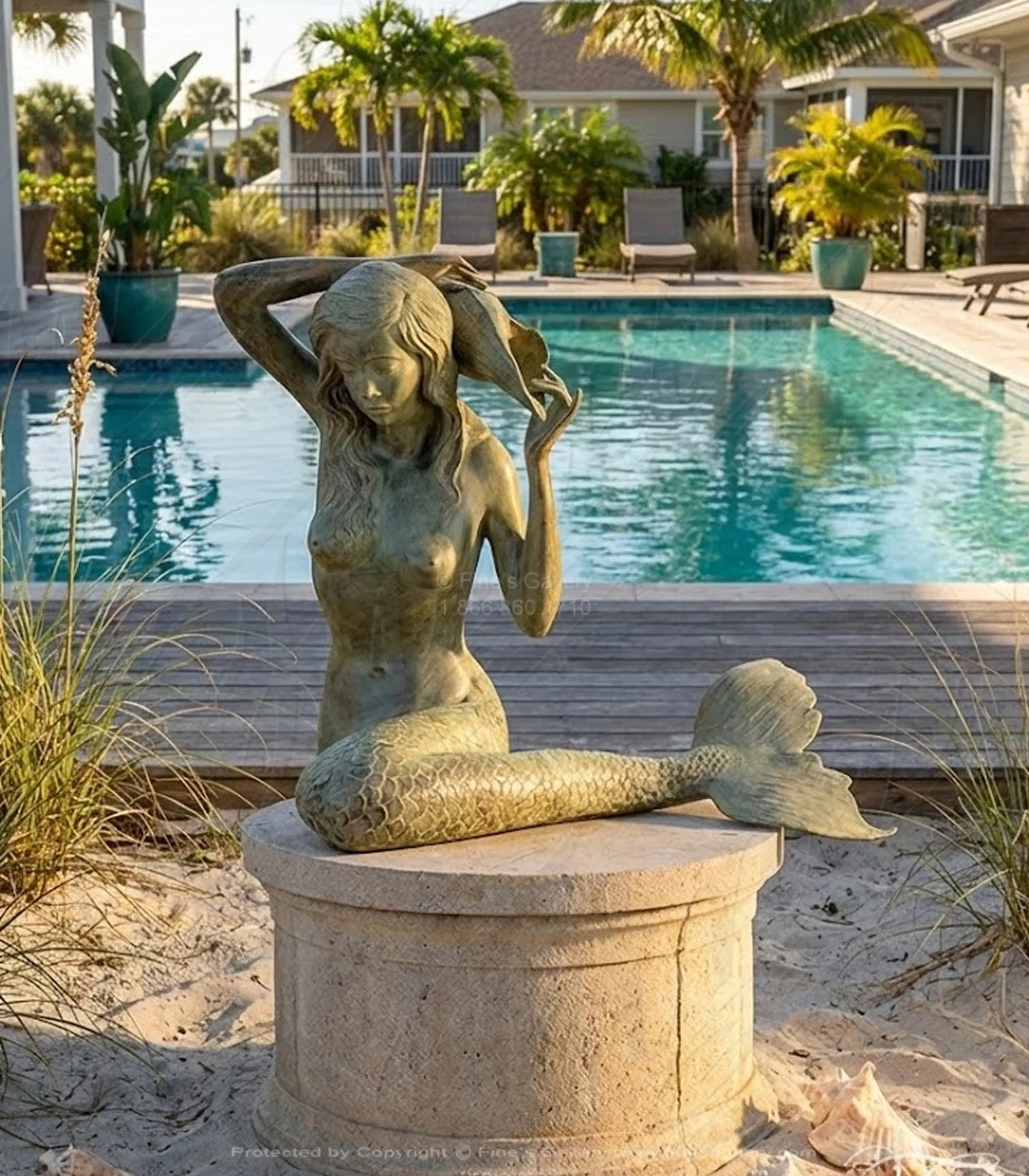 Bronze Mermaid Fountain