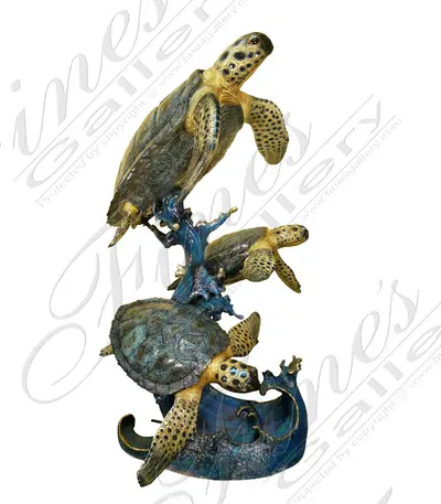 Bronze Sea Turtles Fountain