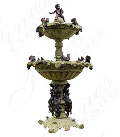 Bronze Fountain with Cherubs & Angels