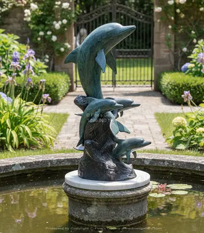 Bronze Dolphin Family