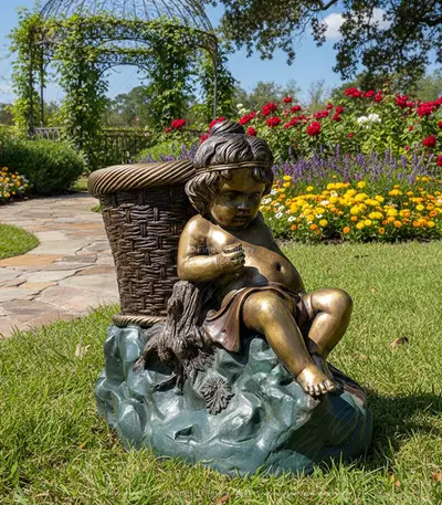Little Baby Bronze Urn Fountain - Adorable Classic Bronze Decor for Home & Garden