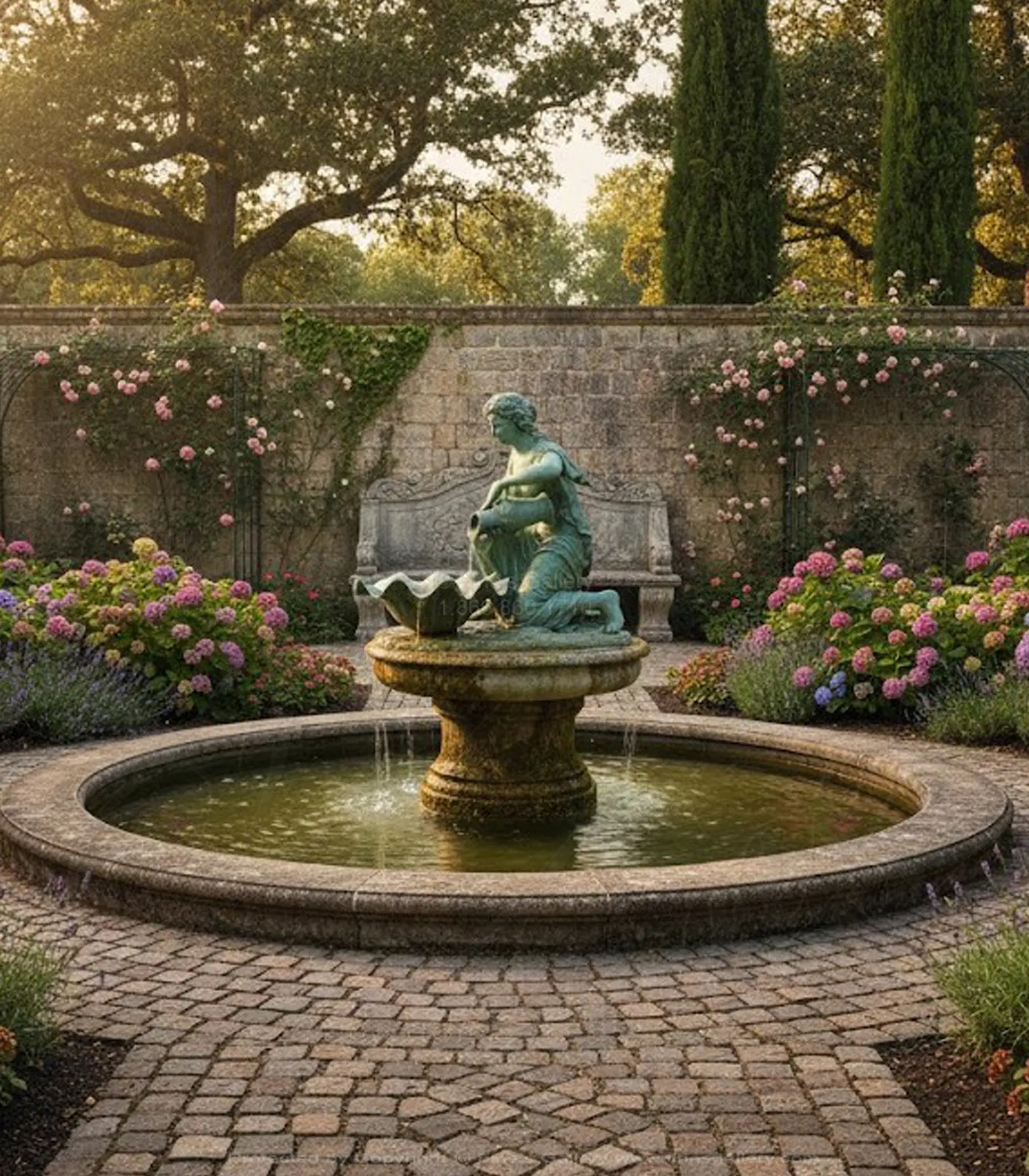 Lady Pouring Water Bronze Fountain