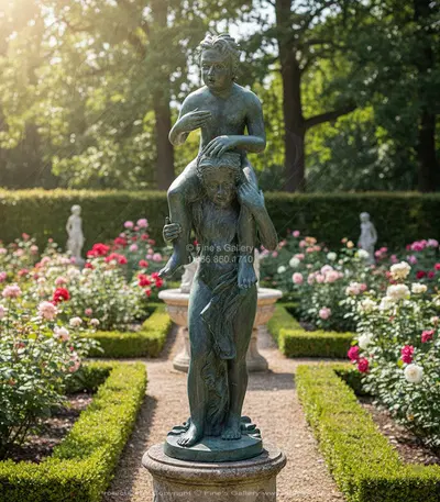 Friends Forever Patina Bronze Fountain