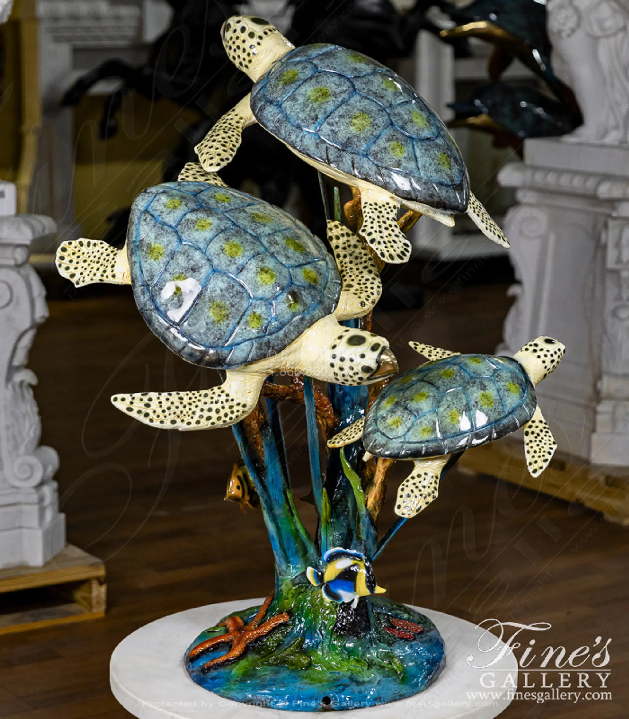 Bronze Sea Turtles Fountain