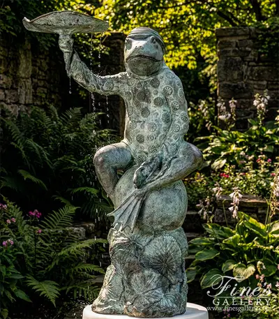 Bronze Frog Fountain Patina