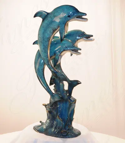 Bronze Three Dolphins Fountain