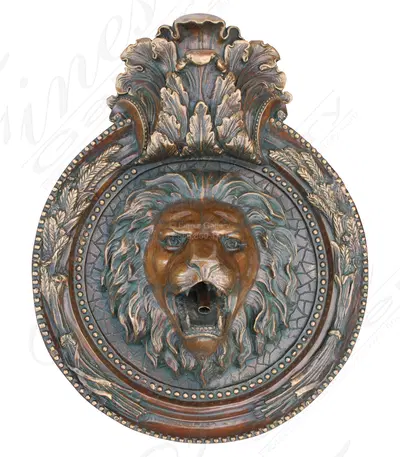 Bronze Lion Mask Wall Fountain