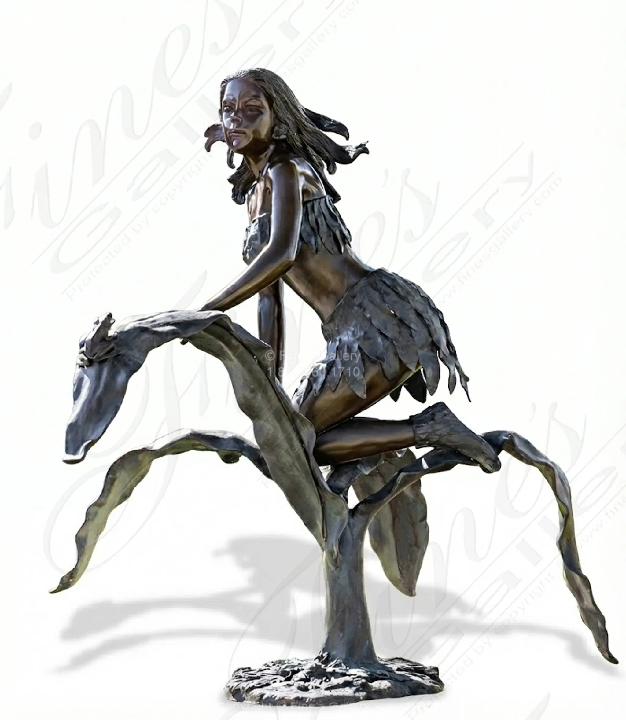 Vintage Young Girl Bronze Fountain