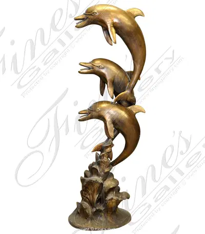 Dark Bronze Dolphin Fountain