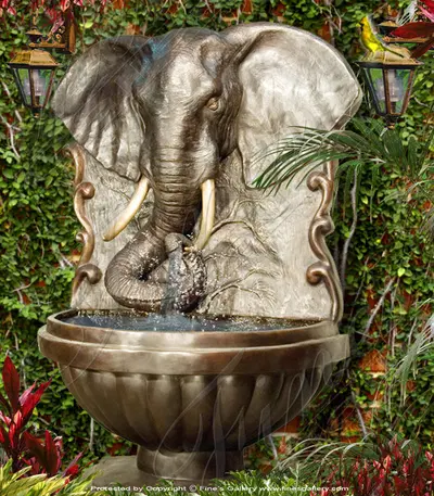 Bronze Elephant Fountain