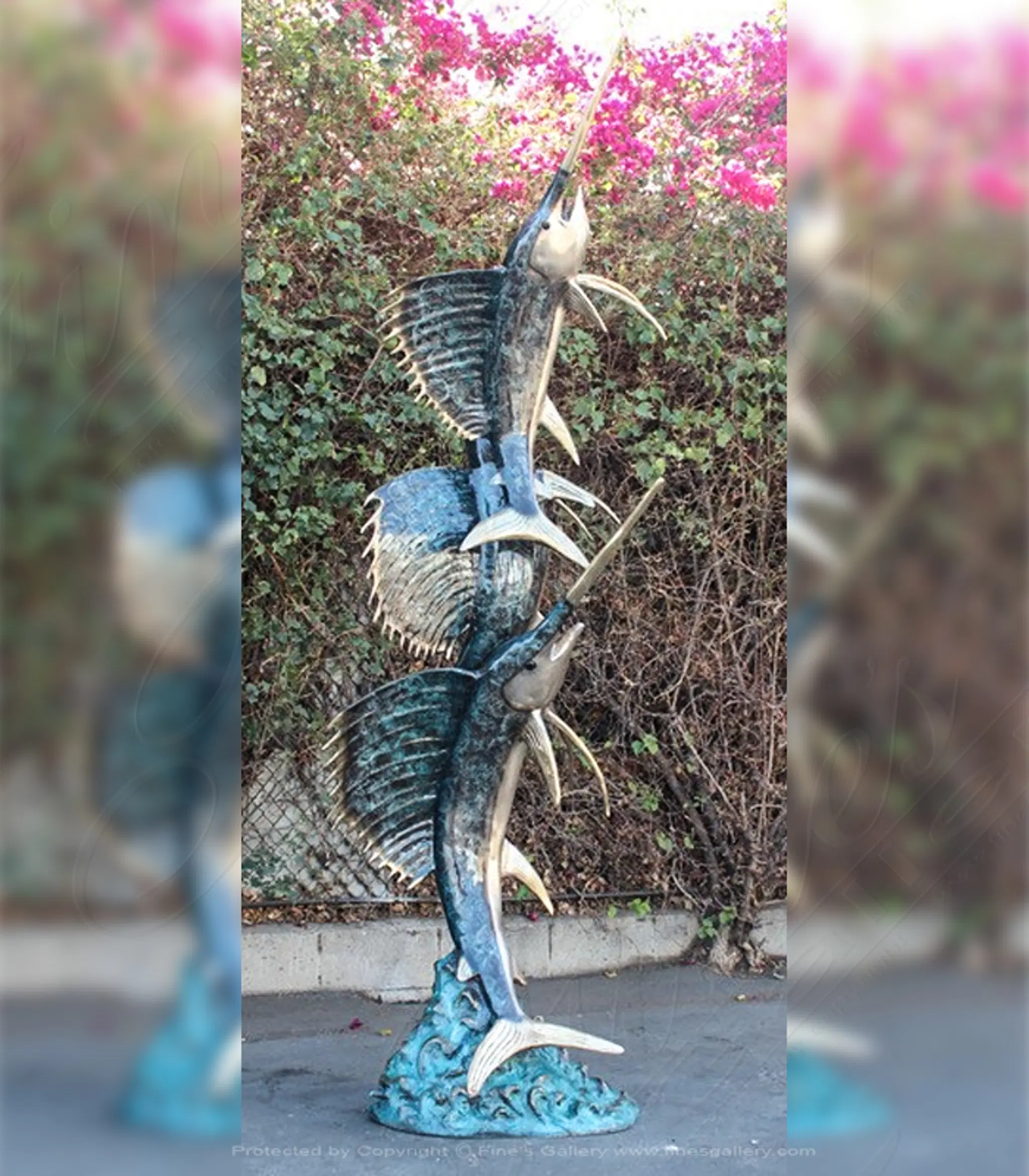 96 Inch Three Sailfish Fountain