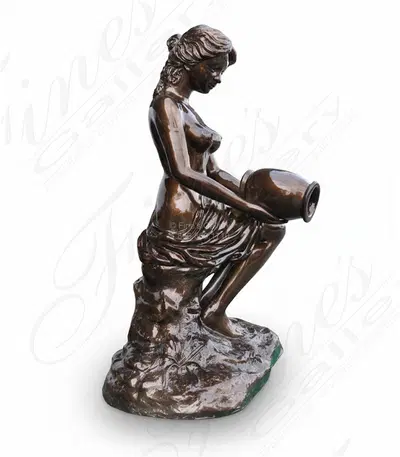 Nude Lady Pouring Water Bronze Fountain