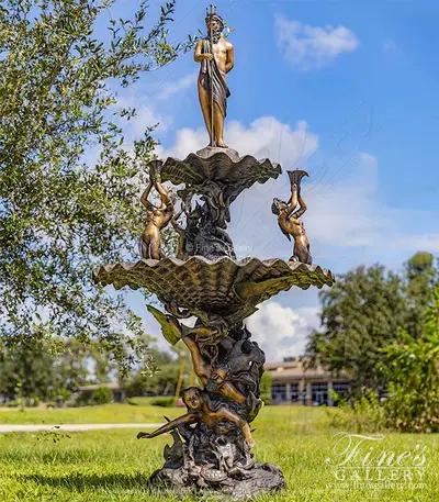 Tiered King Neptune Bronze Fountain