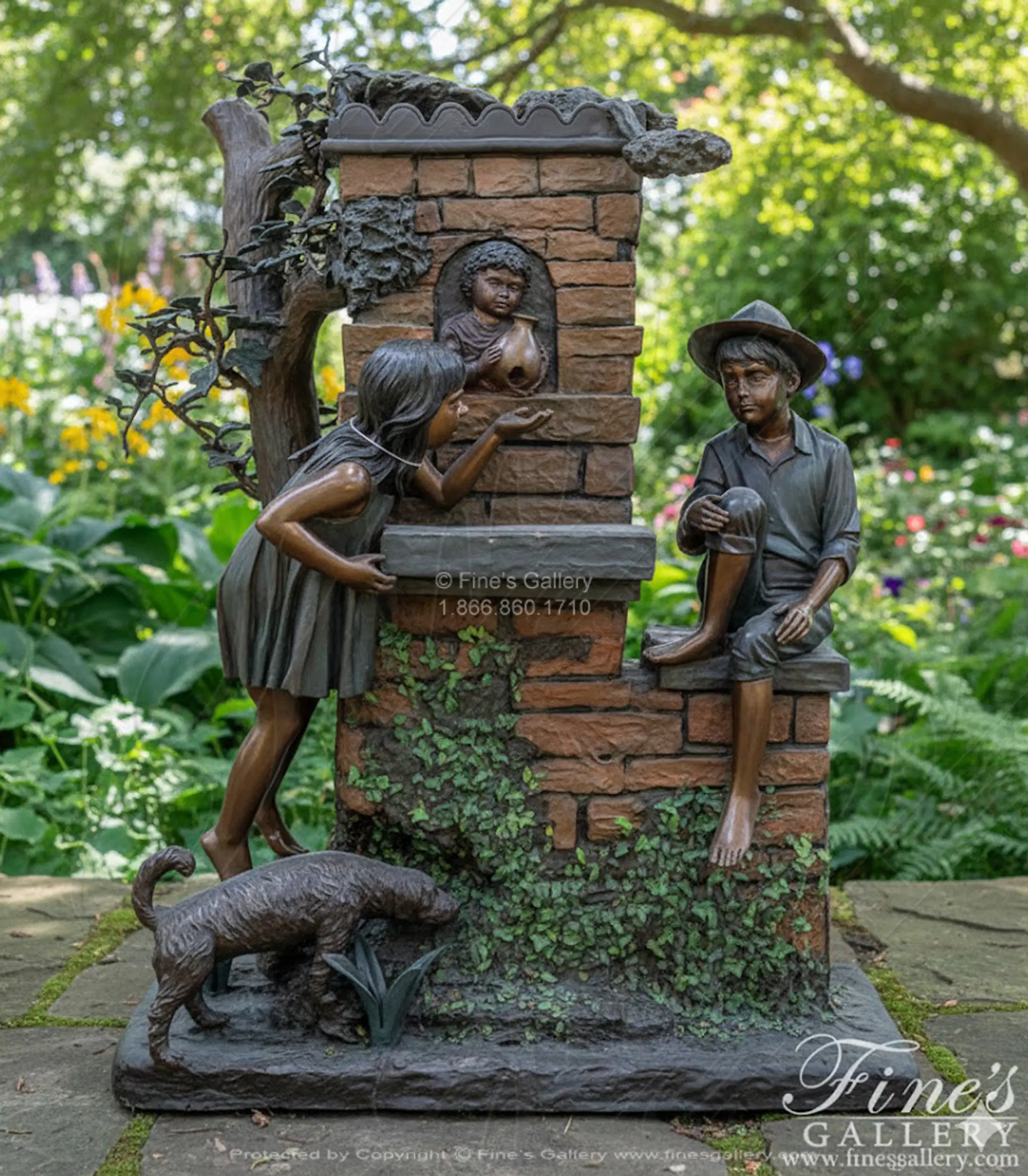 Bronze Fountain Children