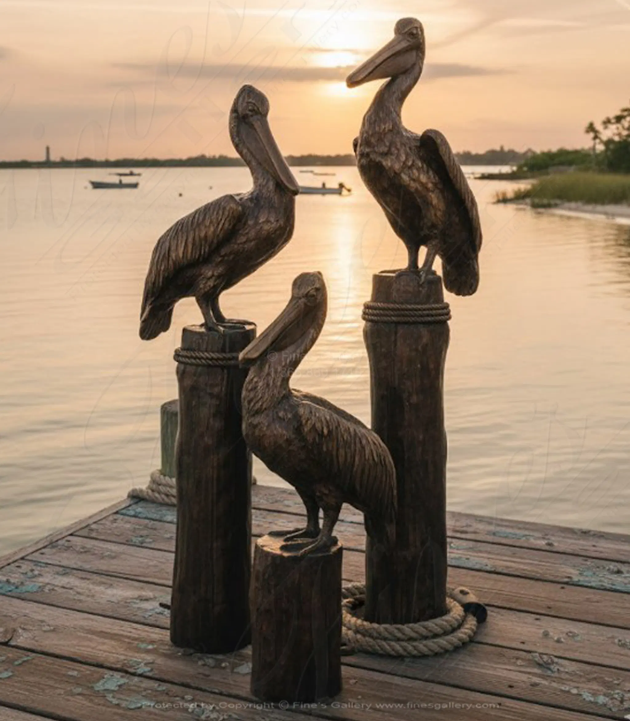 Set of Bronze Pelicans