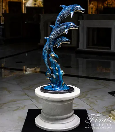 Three Dolphins Bronze Fountain