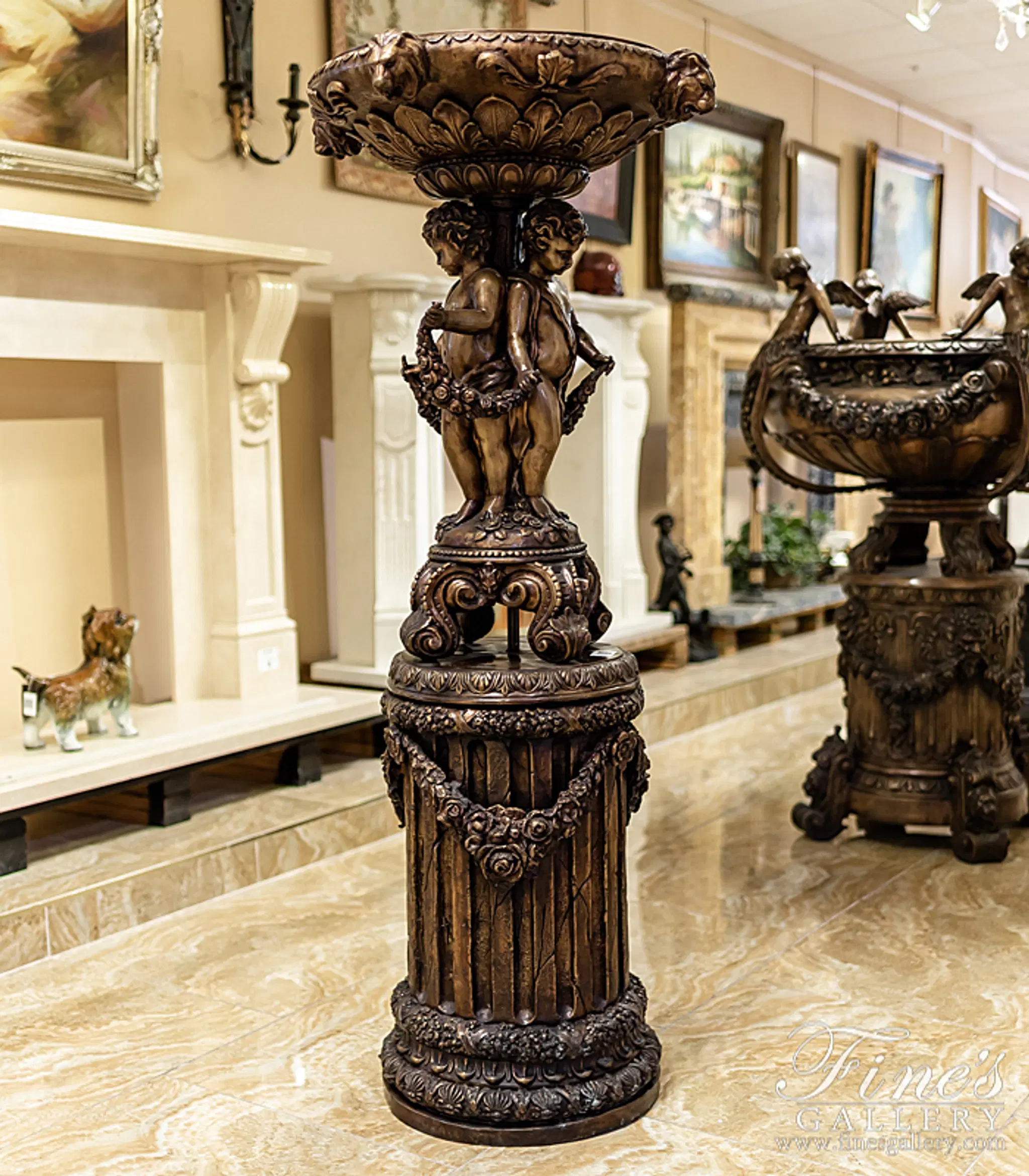 Bronze Utopia Gardens Fountain — Model BF-841 — Hand-Crafted by Fine's Gallery