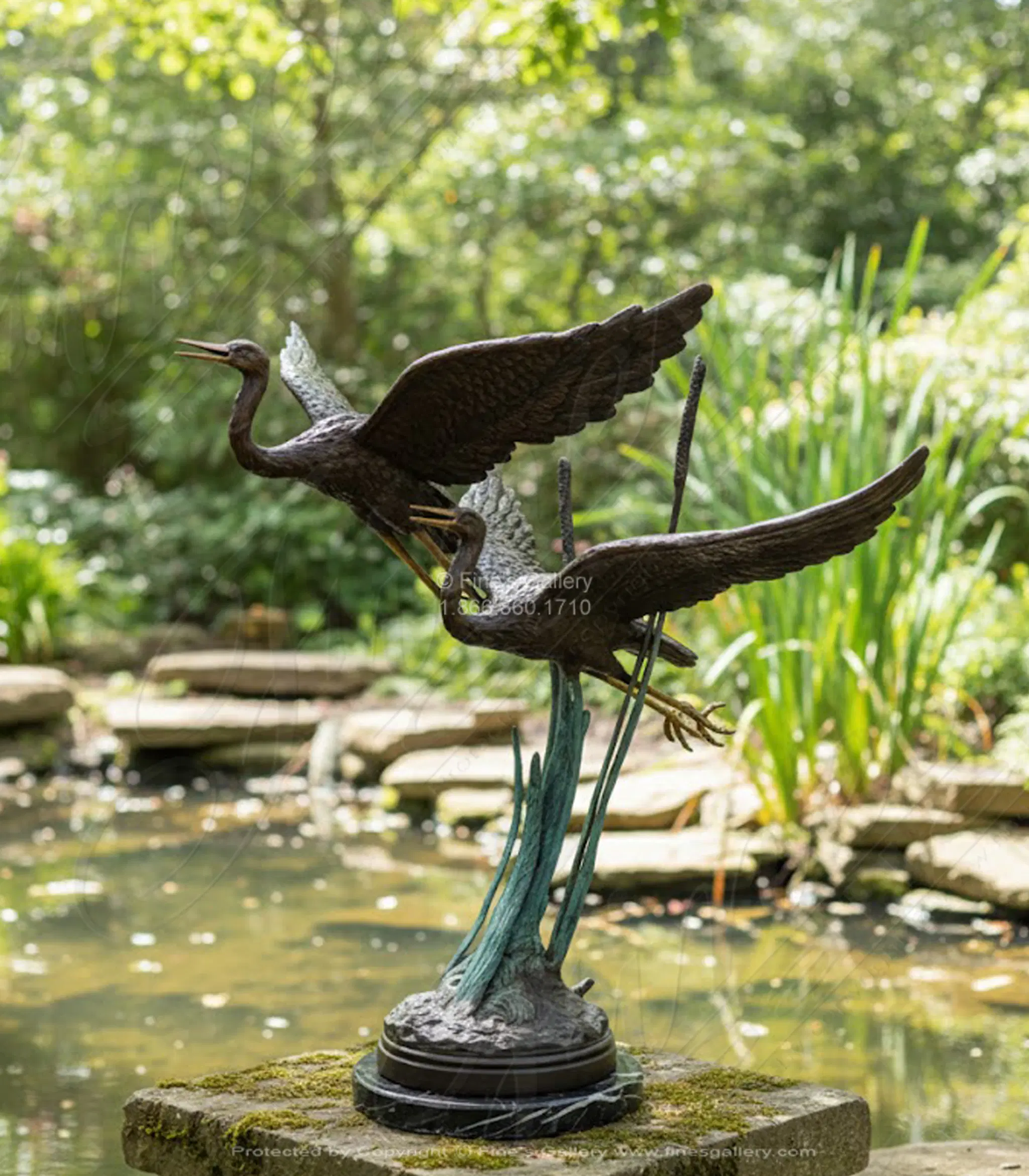 Birds in Flight Bronze Fountain