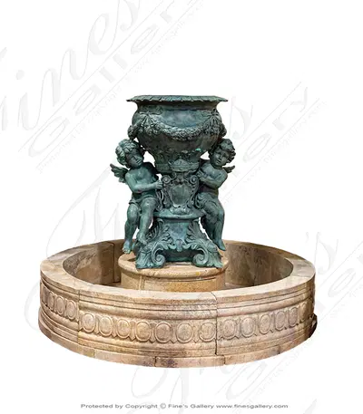 Royal Angels Antique Finish Bronze Fountain
