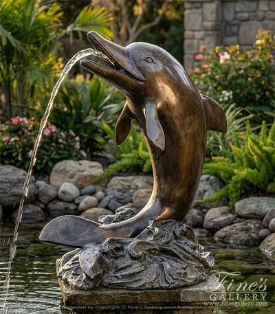 Bronze Dolphin Fountain 22 inch