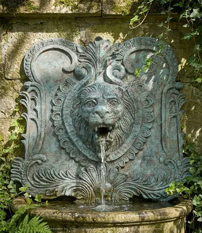 Antique Patina Finish Bronze Wall Fountain