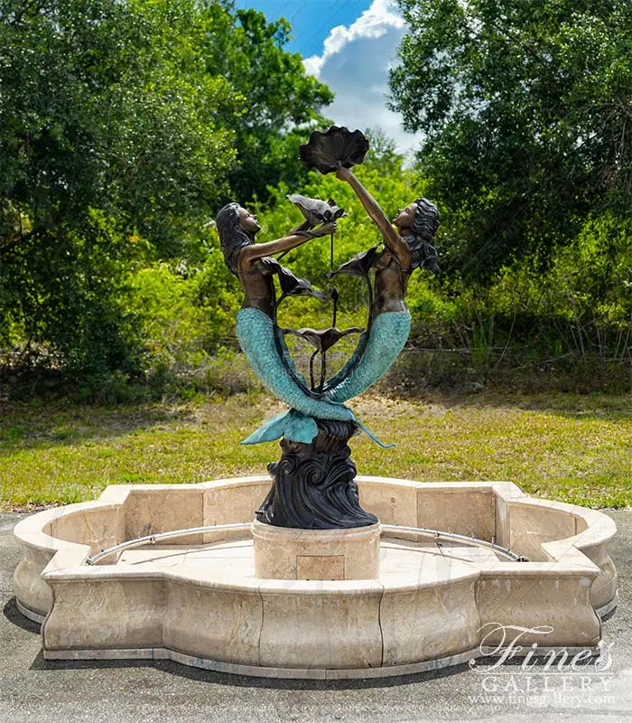 Two Mermaids and Lily Pads Fountain