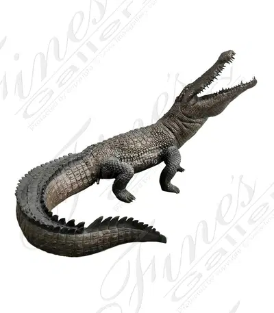 7 Feet Long Alligator Fountain in Bronze