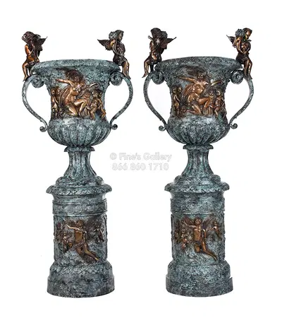 Angel Cherub Planter Pair